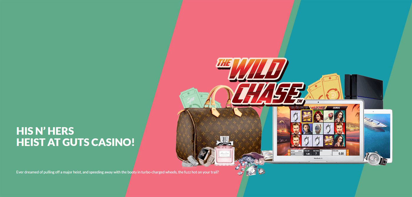 Wild Chase slot promotion and free spins at Guts casino